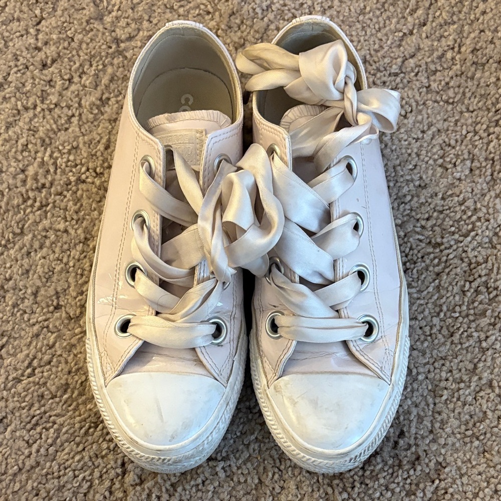 Converse Baby Pink Paten Leather Sneakers